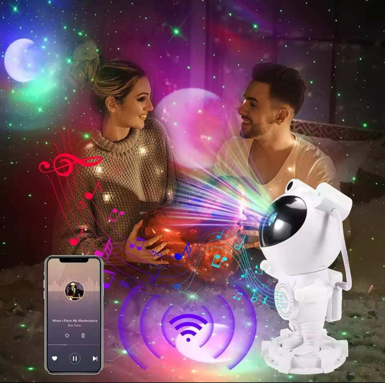 Lámpara Astronauta con Bocina Bluetooth