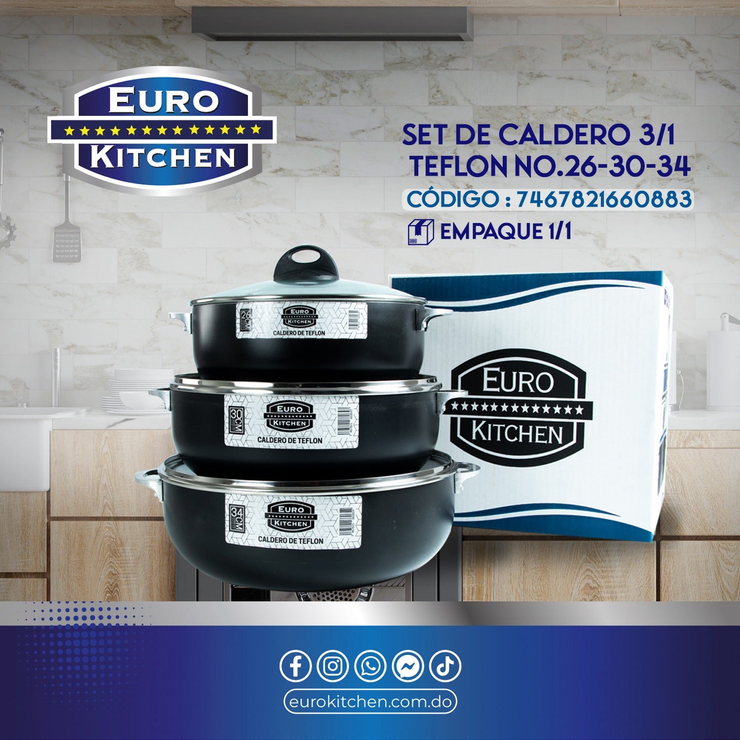 Juego de Caldero Teflon 3/1
